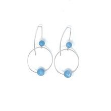 Minimalist 925 Silver Drop Earrings with Larimar Stones by Nelson Enrique