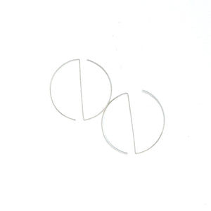 Minimalist 925 Silver Ying Yang Hoop Earrings Large by Nelson Enrique