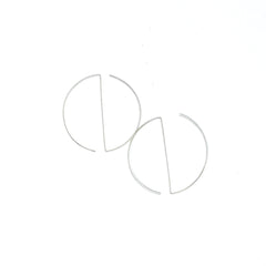 Minimalist 925 Silver Ying Yang Hoop Earrings Large by Nelson Enrique