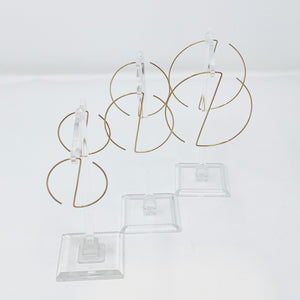 Minimalist Brass Hoop Earrings Large Ying Yang by Nelson Enrique