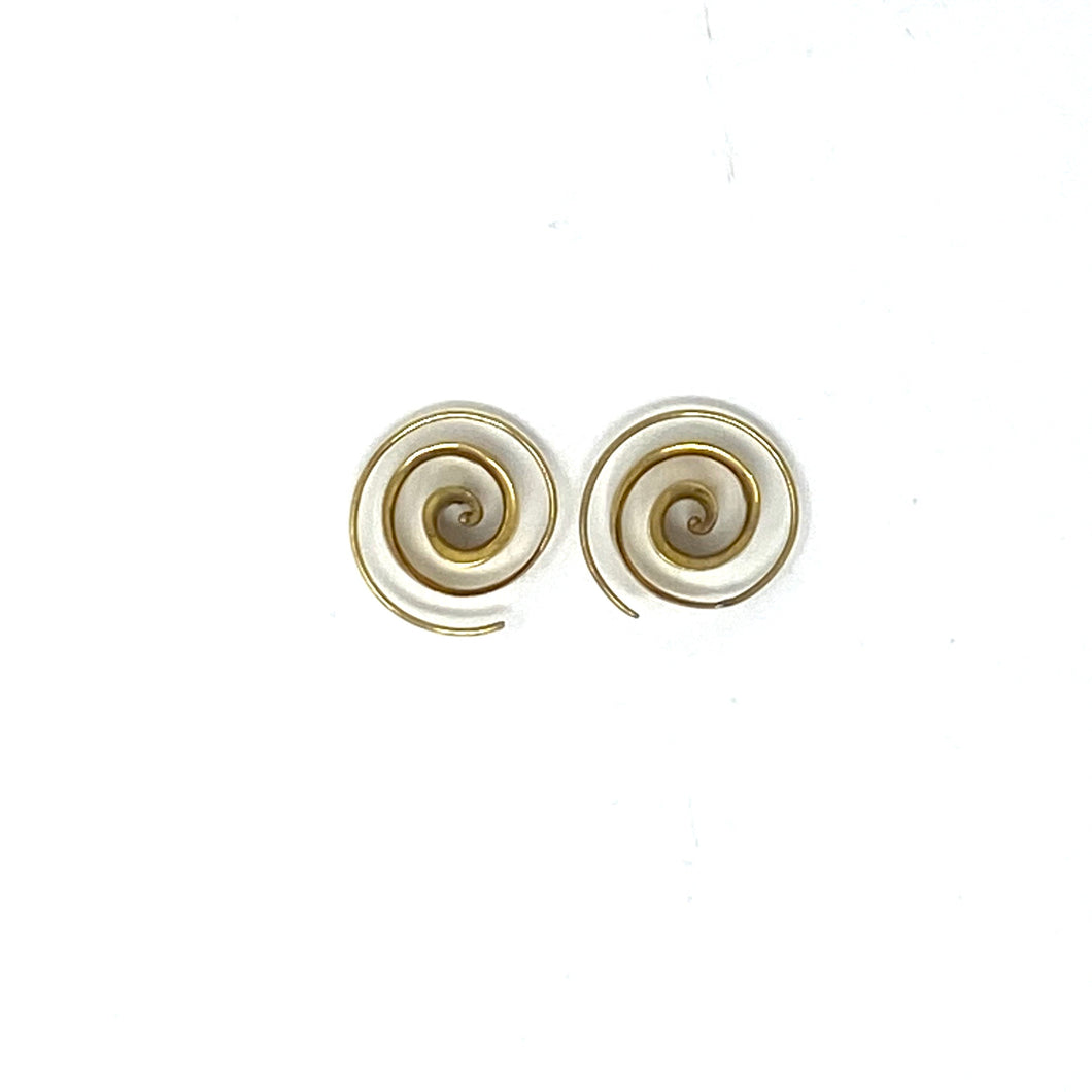 Bali Brass Small Spiral Handmade Earrings