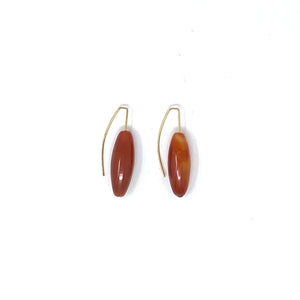 Minimalist Brass Ear Wire Earrings with Stones by Nelson Enrique