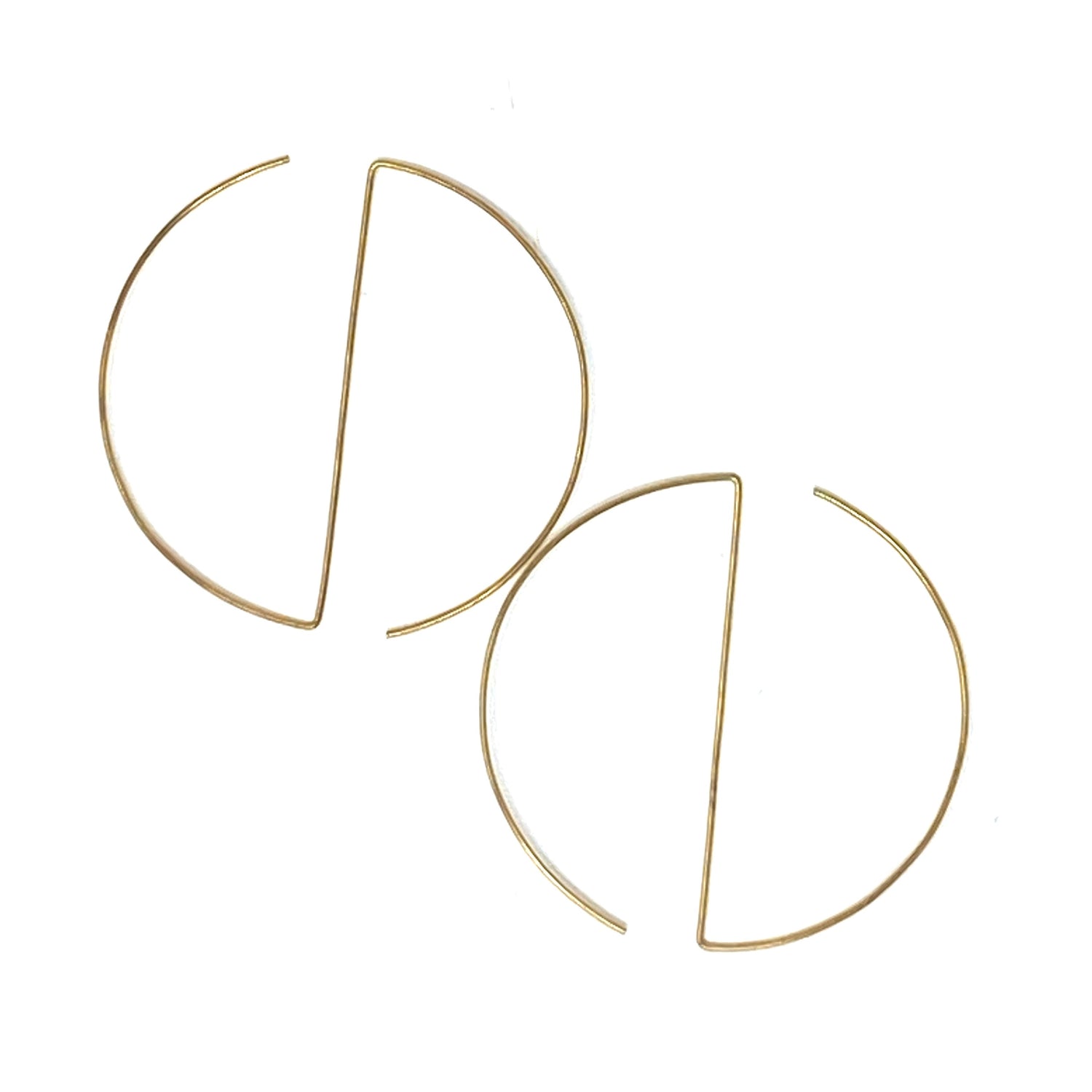 Minimalist Brass Hoop Earrings Large Ying Yang by Nelson Enrique