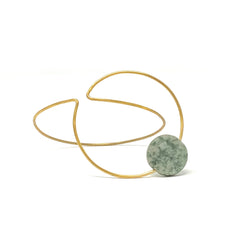 Minimalist Brass Double Circle Bracelet with Turquoise by Nelson Enrique