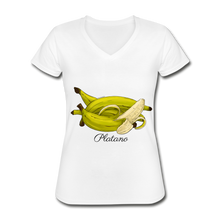 Platano Women's V-Neck T-Shirt - White - white