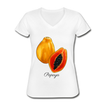 Papaya Women's V-Neck T-Shirt - White - white