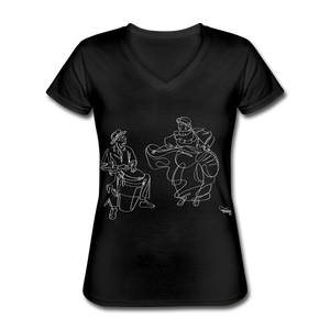 Bomba Women's V-Neck T-Shirt - Black - black