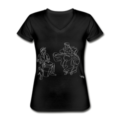 Bomba Women's V-Neck T-Shirt - Black - black