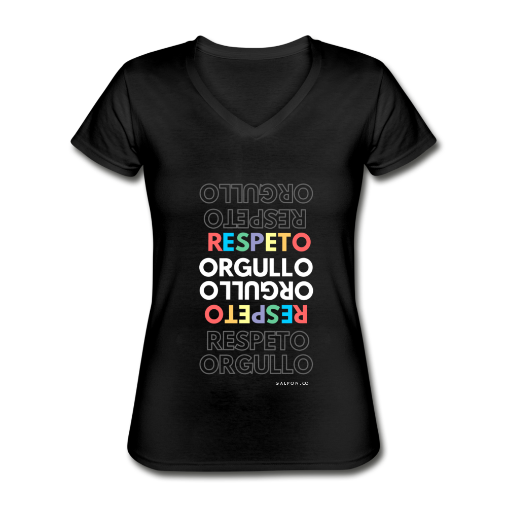 Orgullo Respeto Sexy V-Neck T-Shirt - black