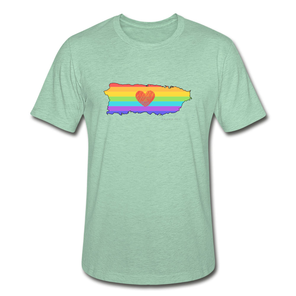 Love is Amor Slim Fit T-Shirt - heather prism mint