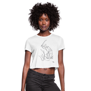Safra y Machete - Women's Cropped Puerto Rican T-Shirt - white