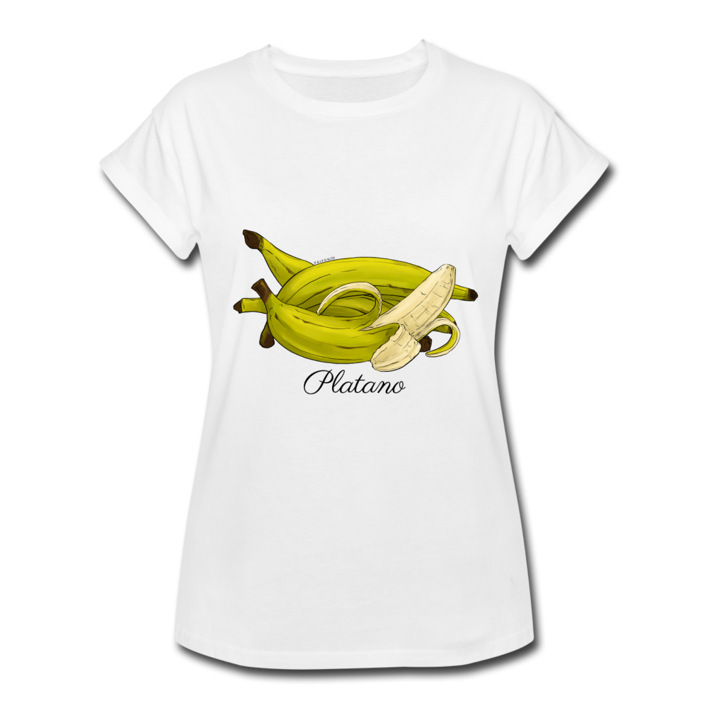 Platano Women's Relaxed Fit T-Shirt - White - white