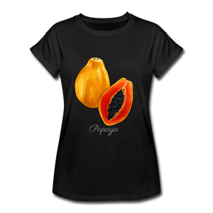 Papaya Women's Relaxed Fit T-Shirt - Black - black