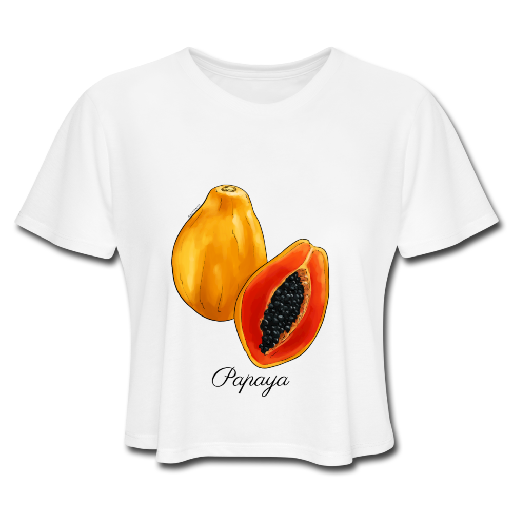 Papaya Women's Cropped T-Shirt - White - white