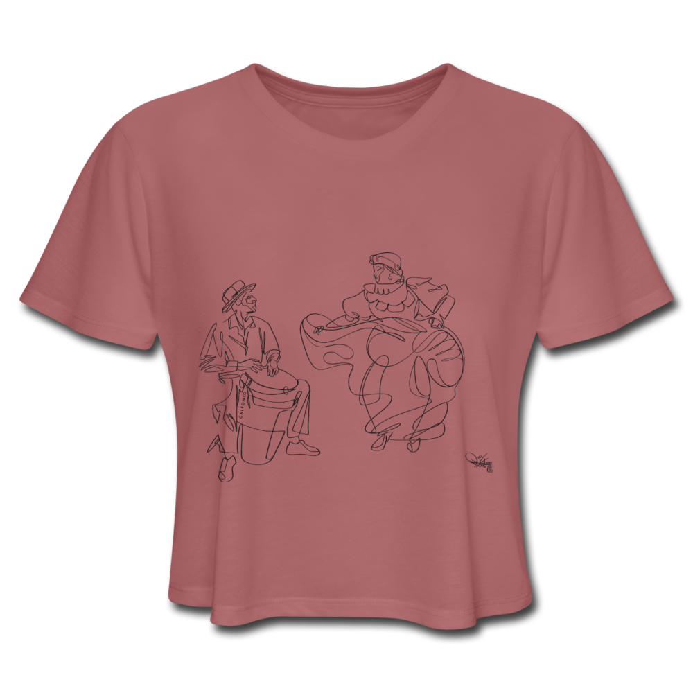 Conga y Baile Pa' Ti' - Women's Cropped Puerto Rico T-Shirt - mauve