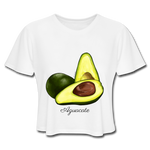 Aguacate Women's Cropped T-Shirt - white Exclusive collection from El Galpón. Affordable fashion shirts for men and woman inspired in Puerto Rico’s culture. We ship to all US states & Puerto Rico. Shop Online Now ! 