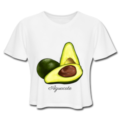 Aguacate Women's Cropped T-Shirt - white Exclusive collection from El Galpón. Affordable fashion shirts for men and woman inspired in Puerto Rico’s culture. We ship to all US states & Puerto Rico. Shop Online Now ! 