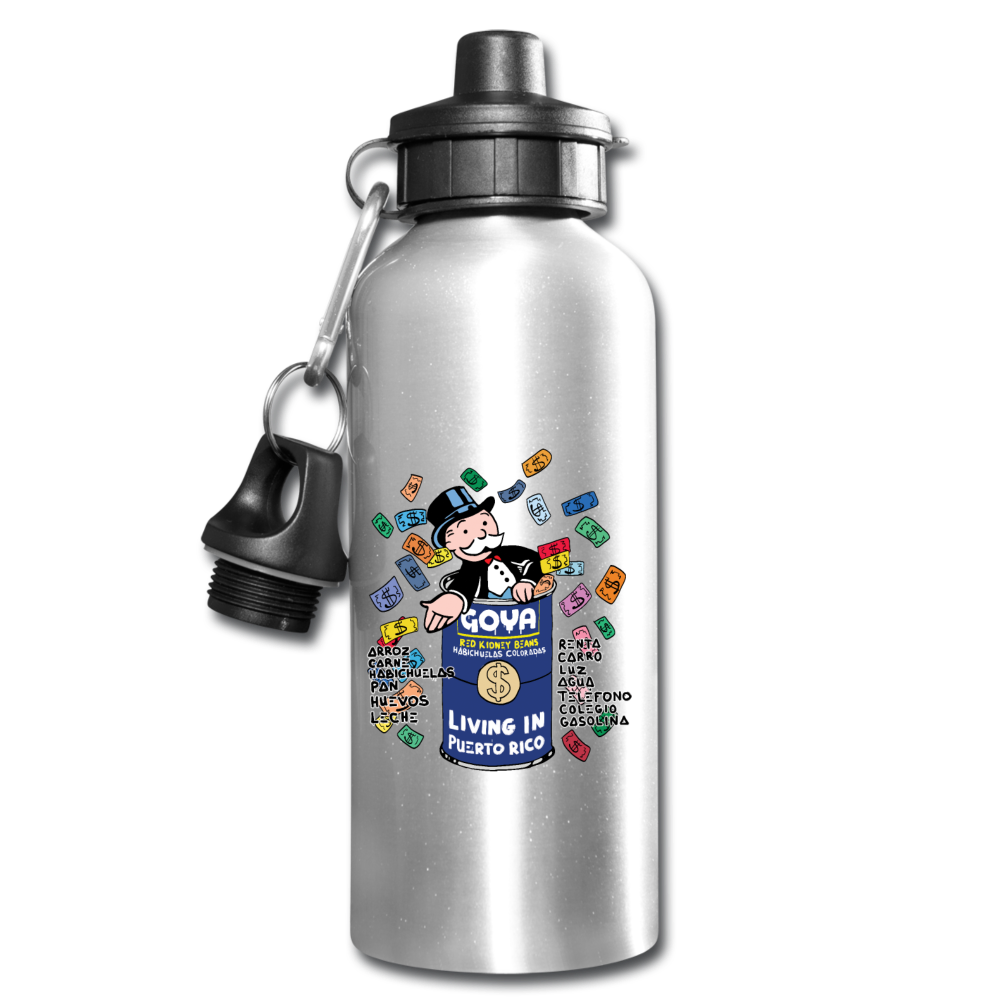 Living in Puerto Rico Water Bottle - silver